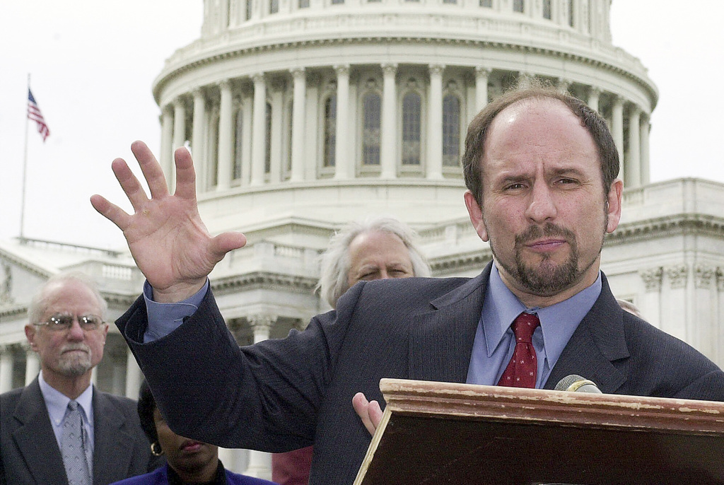 Paul Wellstone with Big Hand